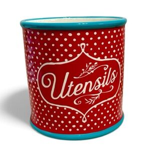 THE PIONEER WOMAN Polka Dot
Utensils Crock Red/Teal Utensil Holder
Stoneware